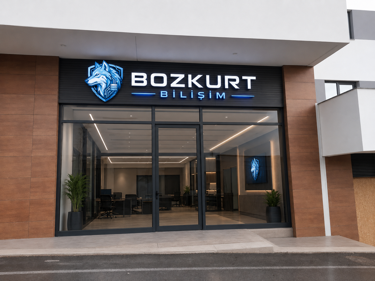 Bozkurt Bilişim ofis dış giriş tabelası
